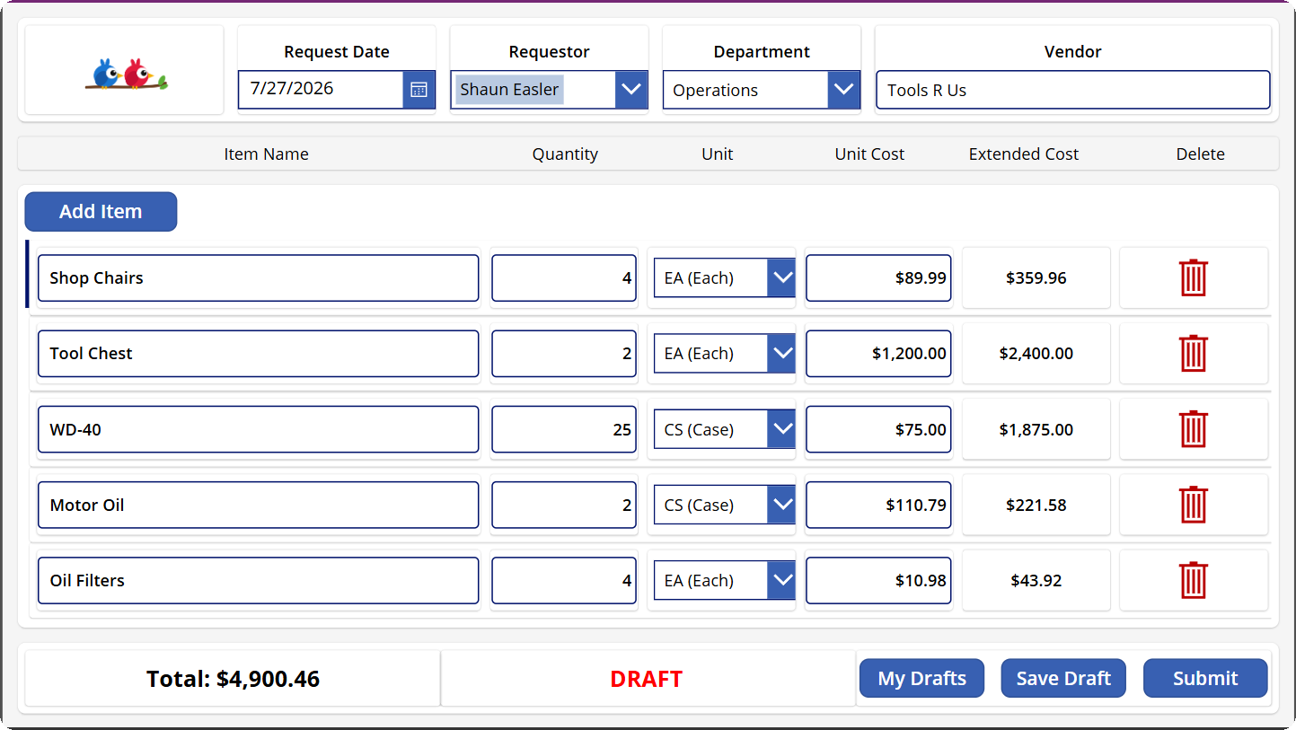 Purchase Order App