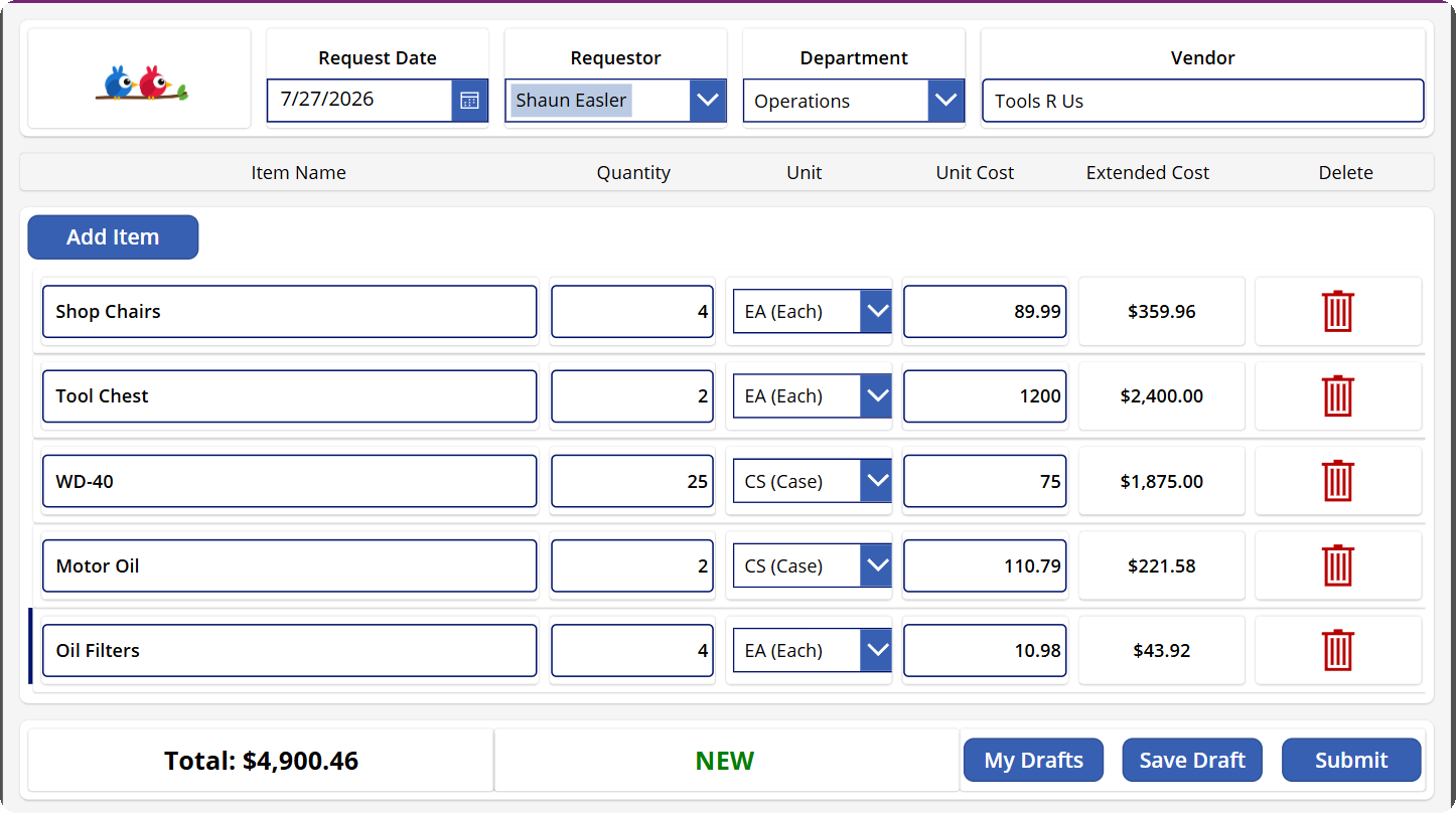 Purchase Order App